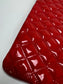 Chanel Patent Quilted Medium Cosmetic Case Dark Pink
