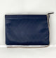 Chanel Quilted Lambskin Leather Black Blue Large Boy Zip Pouch