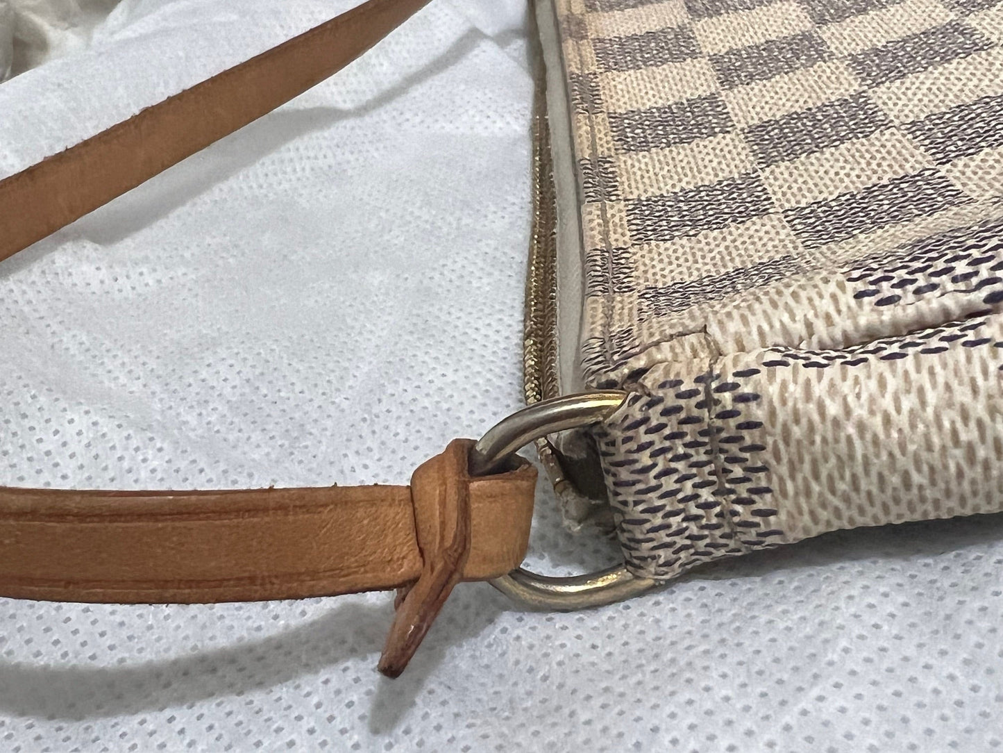 Louis Vuitton Pochette Accessories White  Damier Azur Bag