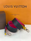 LOUIS VUITTON Epi Bandouliere Leather Shoulder Strap Black Pink Yellow