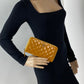 Chanel Quilted Yellow Patent Leather Brilliant Zip Around Wallet Clutch