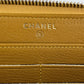 Chanel Quilted Yellow Patent Leather Brilliant Zip Around Wallet Clutch