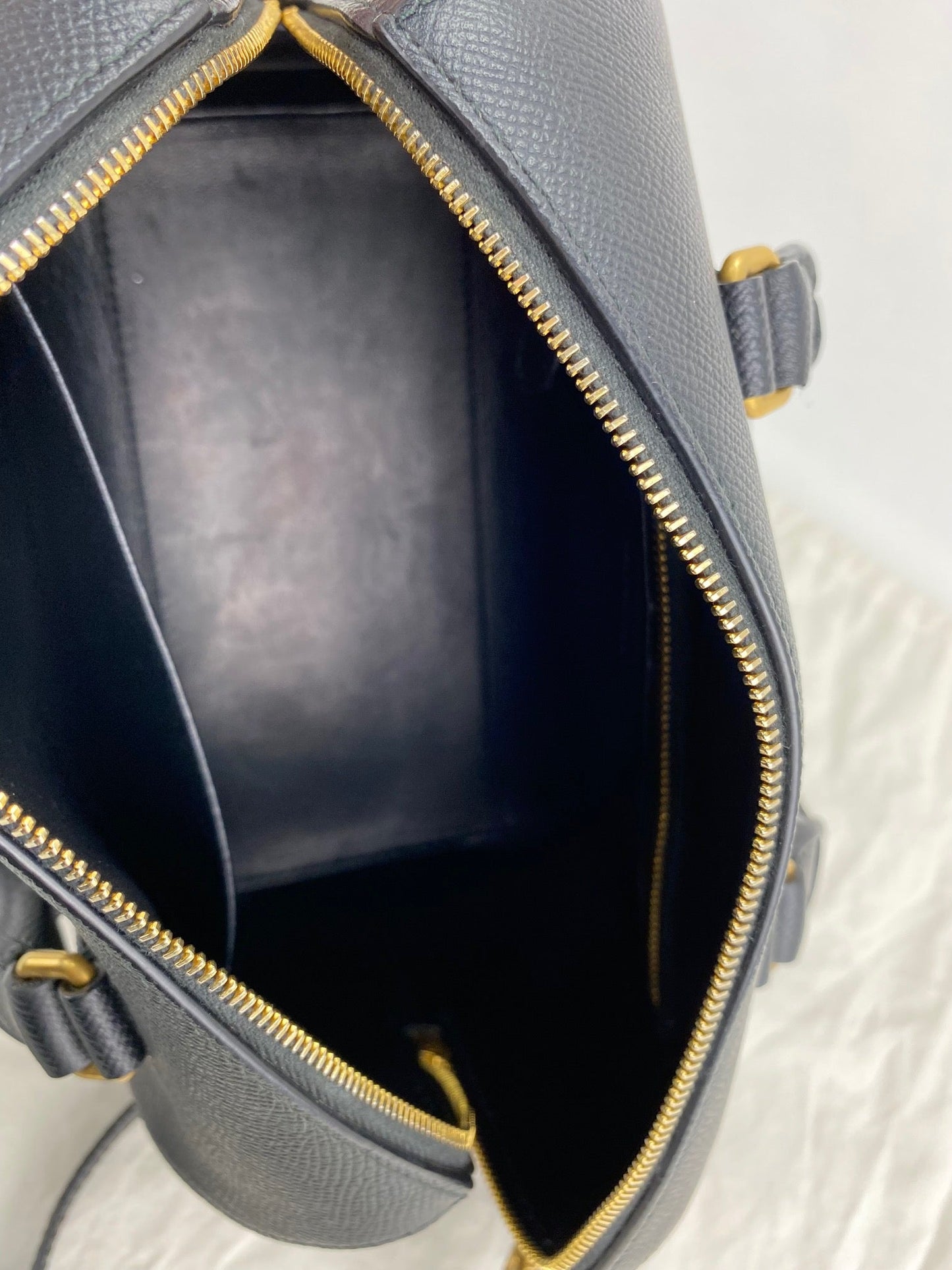 Balenciaga Ville Bowling Small Black Grained Leather Satchel Crossbody Bag