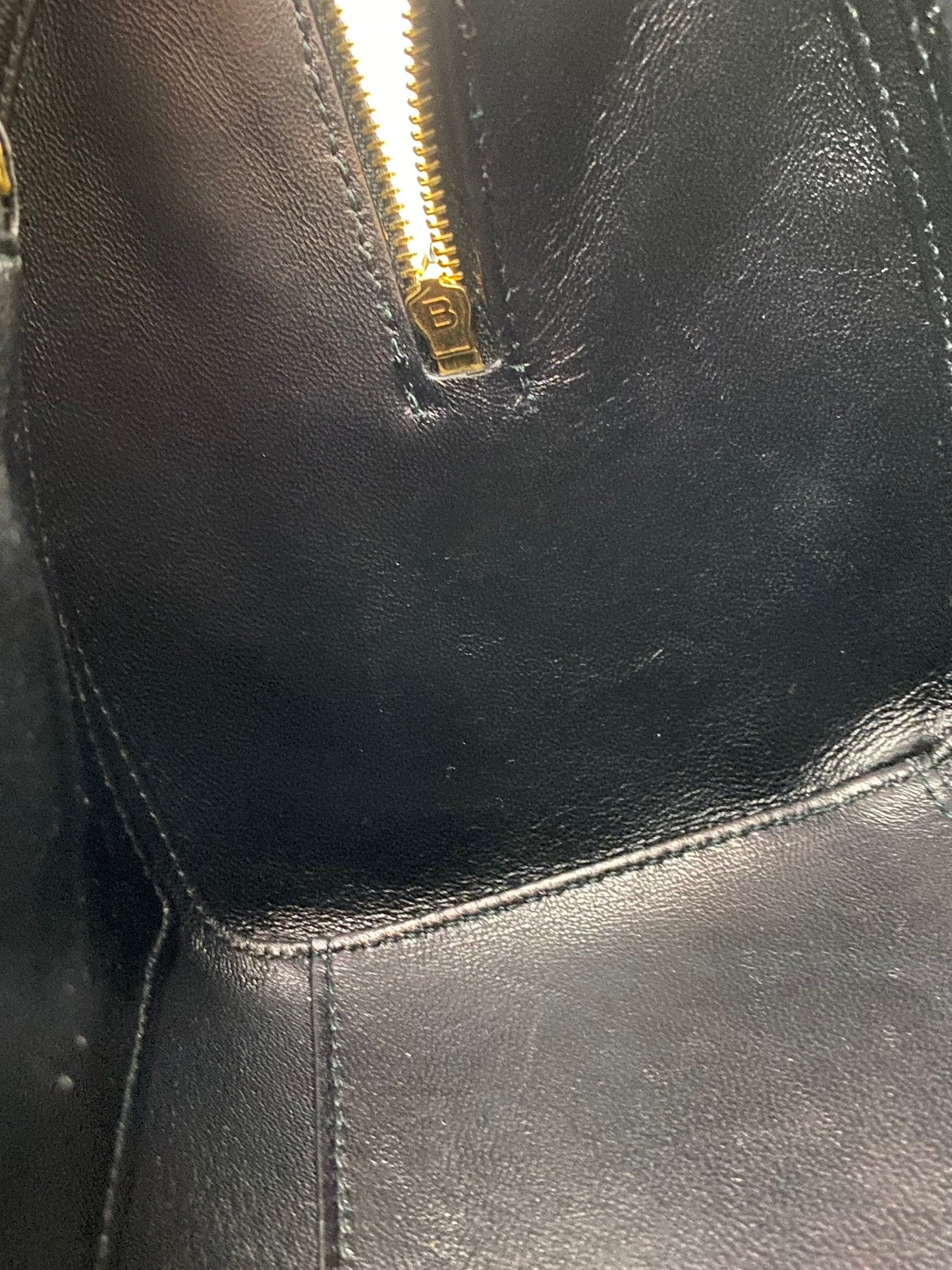 Balenciaga Ville Bowling Small Black Grained Leather Satchel Crossbody Bag