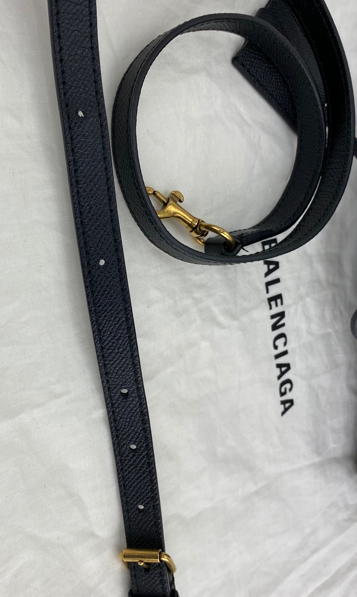 Balenciaga Ville Bowling Small Black Grained Leather Satchel Crossbody Bag