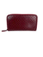 Bottega Veneta Burgundy Intrecciato Zip Around Leather Wallet Clutch