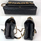 Chanel Calfskin Quilted Enchained Black Flap Shoulder Bag