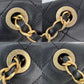 Chanel Calfskin Quilted Enchained Black Flap Shoulder Bag