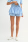 MABLE Collared Button Down Crop Top and Skort Set