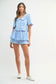 MABLE Collared Button Down Crop Top and Skort Set