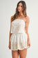 MABLE Embroidered Crop Cami and Balloon Mini Skirt Set