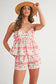 MABLE Floral Printed Peplum Top and Shorts Set