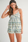 MABLE Floral Printed Peplum Top and Shorts Set