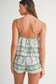 MABLE Floral Printed Peplum Top and Shorts Set