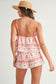 MABLE Floral Printed Peplum Top and Shorts Set