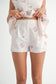 MABLE Stripe Embroidered Peplum Cami and Shorts Set