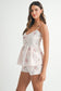 MABLE Stripe Embroidered Peplum Cami and Shorts Set