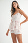MABLE Stripe Embroidered Peplum Cami and Shorts Set