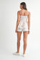 MABLE Stripe Embroidered Peplum Cami and Shorts Set