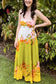 Sling Cotton Linen Printing Positioning Large Swing Dress