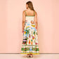 Graffiti Printing Sleeveless Swing Cotton Linen Dress