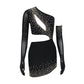 Summer Sexy Dress Oversleeves Pearl Decoration Socialite