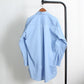 Niche Design Sky Blue Striped  Heart Loose  Oversize Women Shirt
