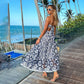 Embroidered Lace Halterneck  Cutout Midi Dress