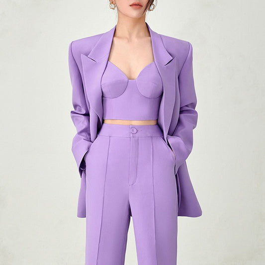 Celebrity Business Women Blazer Suit Set Three Piece Suit