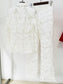 Mesh  Embroidery Sequined Blazer Trousers Suit Two Piece Set