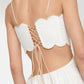 Cutout Linen Midi Dress In Ivory