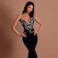 Black Strapless Embellished Maxi Dress – Elegant Formal Evening Gown