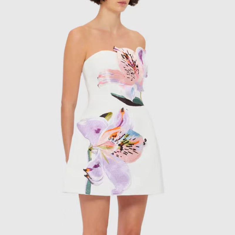 Sweet Strapless Tube Top Mini Dress – Flirty Short Party Dress for Women