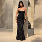Women Clothing Sexy Slim Fit Slimming Backless Lace up Maxi Dress