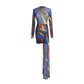 Tie-Dye Asymmetric Long-Sleeve Slim Fit Mini Dress – Sexy Stand Collar Autumn Style