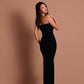 Black Strapless Embellished Maxi Dress – Elegant Formal Evening Gown