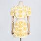 French Sweet  Three-Dimensional Floral Skirt Set