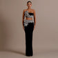 Floral Rhinestone Embedded Bandage Two Piece Set