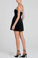 Sexy Pearl Suspender Tight Waist Sexy Velvet A line Dress