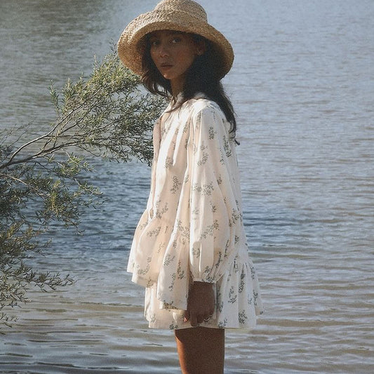 French Classic Skirt  Printed Shorts Suit