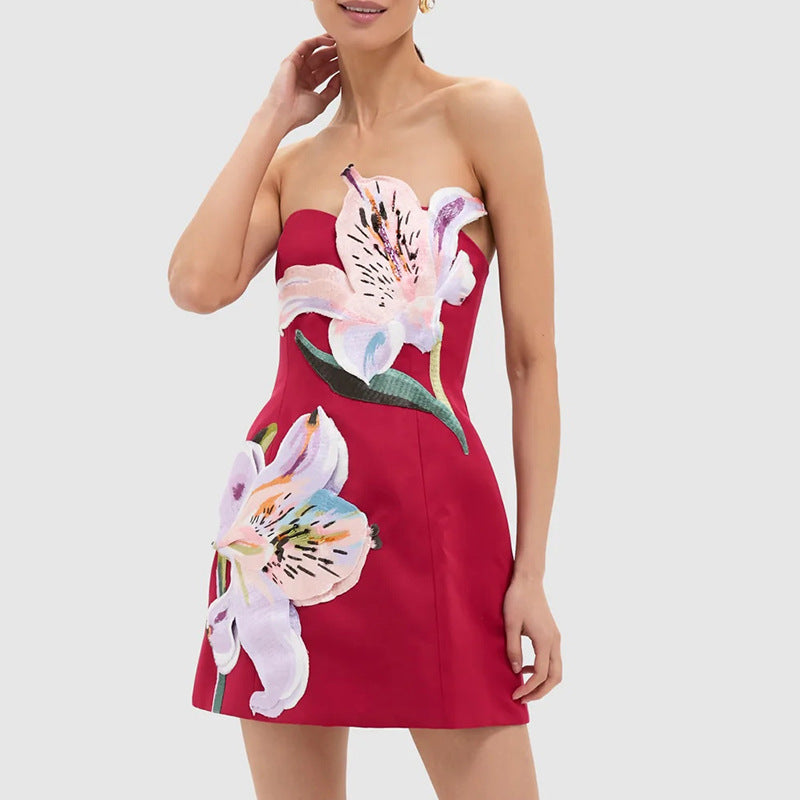 Sweet Strapless Tube Top Mini Dress – Flirty Short Party Dress for Women