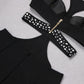 Sexy Halter Hollow Out Cutout Sexy Slim Fit Rhinestone Jumpsuit