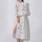 Retro Autumn Mid Length with Embroidery Hollow Out Cutout Dress