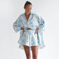 Floral Printed Shirt & Shorts Belt Two Piece Set