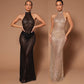 Sexy Backless Nightclub Party Rhinestone Sequined Transparent Dress