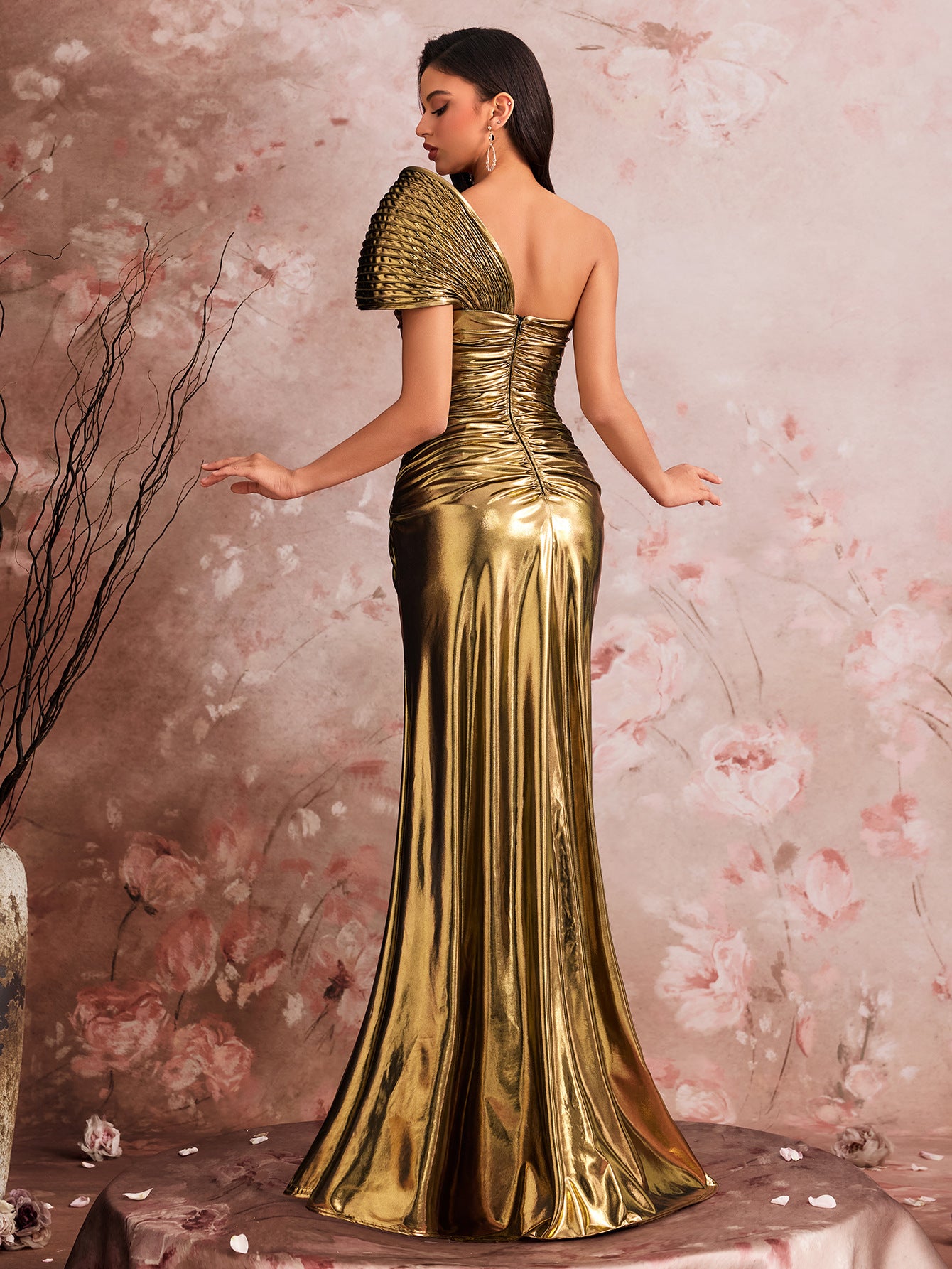 Fishing Line Shaping Elegant Evening Dress Gorgeous Pleated Cocktail Party Formal Party Gift