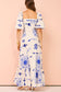 Printed Lantern Sleeve Slim Fit Large Swing Cotton Linen Dress
