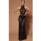 Sexy Backless Nightclub Party Rhinestone Sequined Transparent Dress