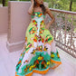 Floral Print Sleeveless Swing Cotton Linen Dress Amplified craft