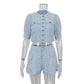 French  Embroidered Short  Two Piece Set